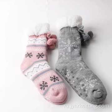 Пользовательские теплые зимние носки с пушистыми тапочками